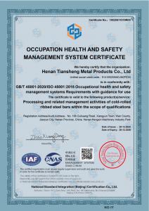 職業(yè)健康安全管理體系認證證書（英文版）